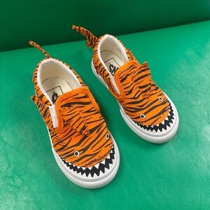 Vans Orange Tiger Stripe Kids Sneakers